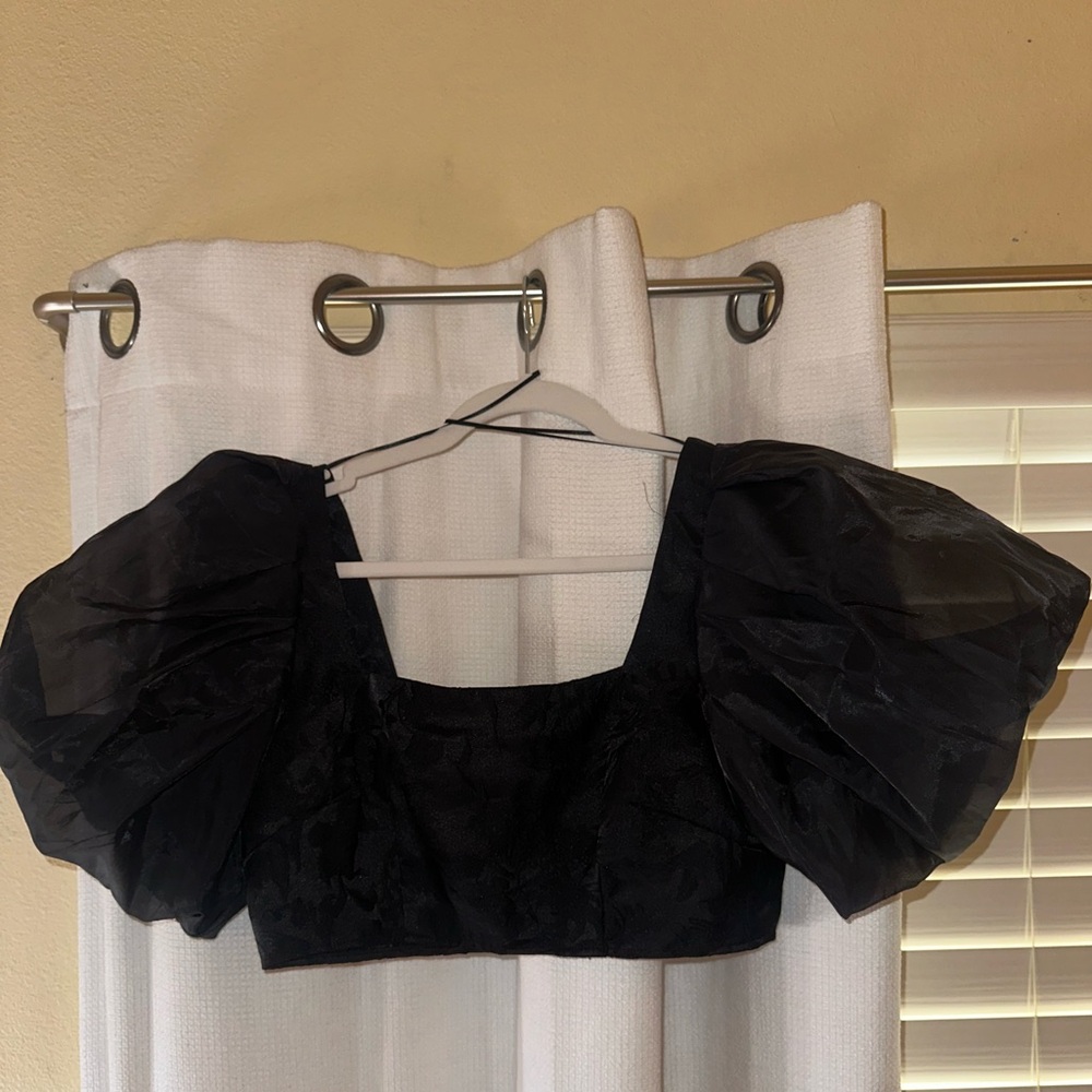 Future Collective Crop Top with Puffed Sleeve